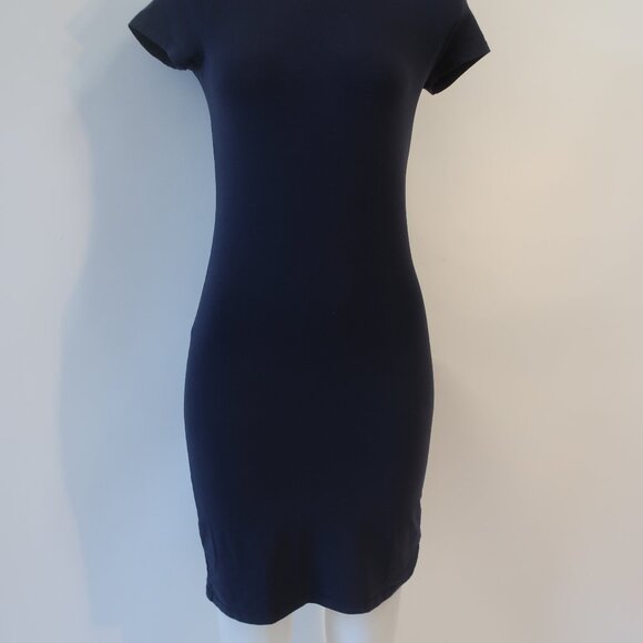 Womens ATM Anthony Thomas Melillo Navy Blue Short Sleeve Mini T-Shirt Dress M - Picture 5 of 11